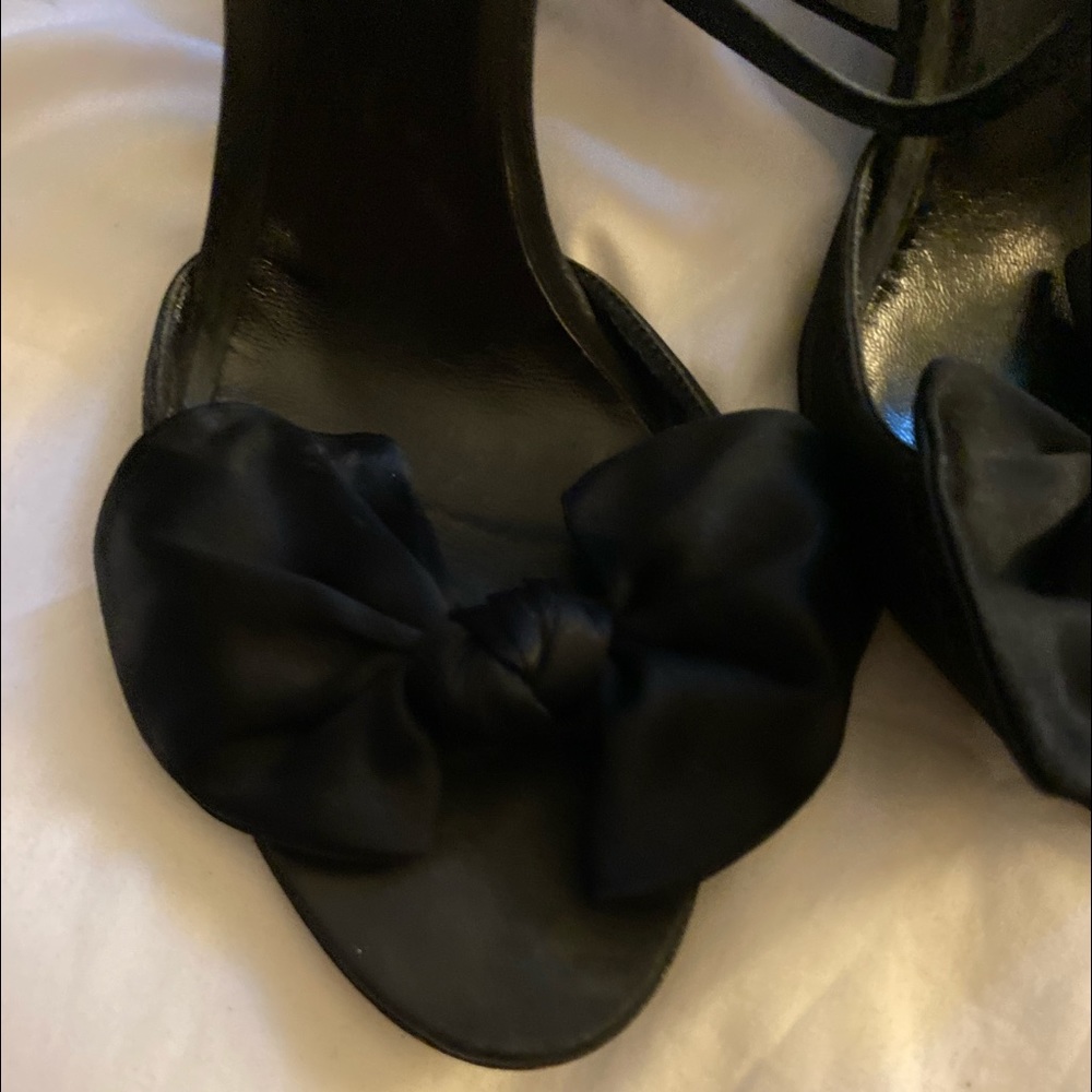 Givenchy Silk Bow Black Ankle Strap Heels - Picture 2 of 13